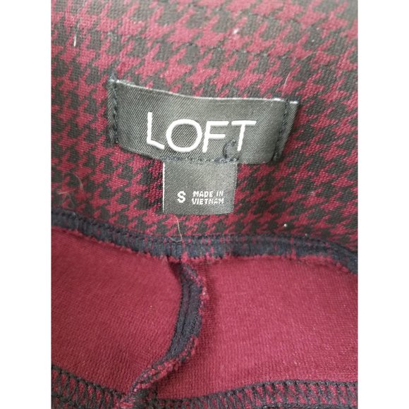 Womens Loft Red Black Checked Leggings Rayon Blend ID# 70056 Size Small Pants - Picture 7 of 8